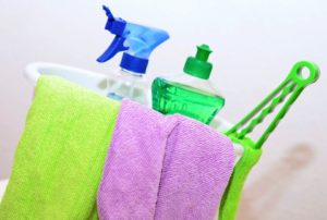 Image showing cleaning products and towels. 